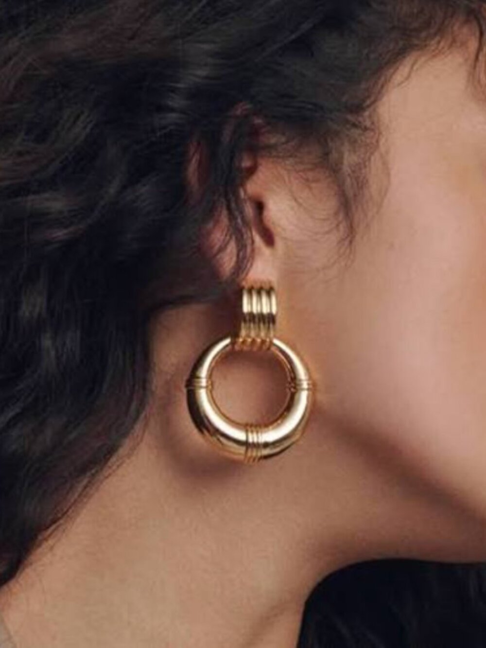 Heaven Mayhem Rosa Drop Earrings 18k Gold Plated Doorknocker